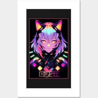 Anime Cat Girl | Quality Anime Design | Chibi Cat Girl Miaw | Manga Anime Art Posters and Art